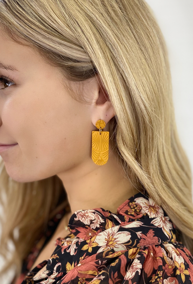 Laser Cut Clay Drop Earrings, drop earrings with laser cut detailing