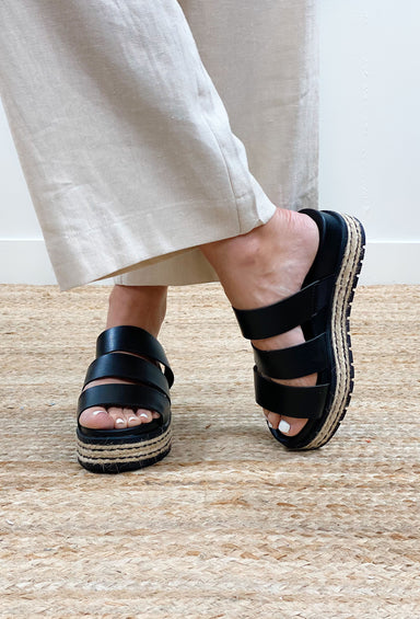 Mona Platform Espadrille Sandals, black strappy sandal, platform 