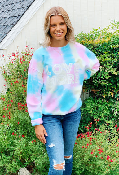 NOON:30 Love More Corded Sweatshirt, tie dye corded sweatshirt