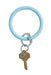 O-Venture Silicone Key Ring in Sweet Carolina Blue, circular key ring in a light blue color 