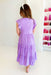 Paige Midi Dress in Lavender, tiered midi dress with ruffle at tiers and sleeves