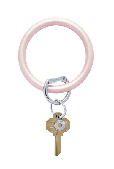 O-Venture Silicone Key Ring in Pearlized Rose, big O key ring, silicone, pearlized, champagne color