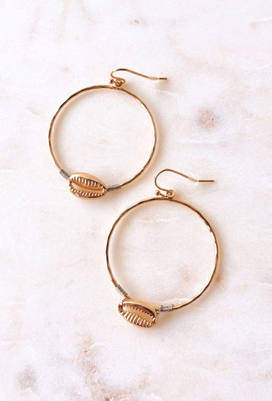 Sirena Gold Puka Shell Hoop Earrings