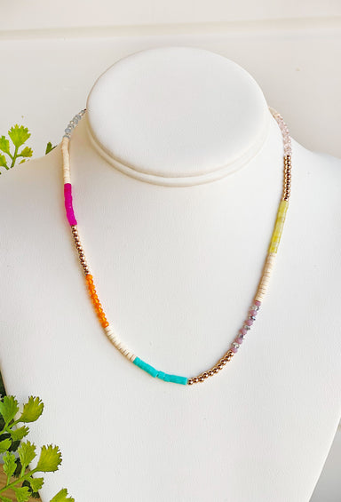 Summer Feeling Beaded Necklace, different colored beaded necklace