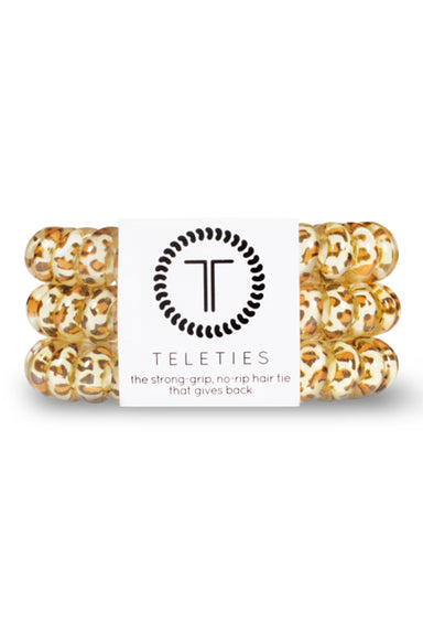 TELETIES Large Hair Ties - Leopard, leopard hair coil hair ties