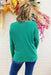 Tatum Sweater by Dreamers in Heathered Green, v-neck sweater, ribbed hem