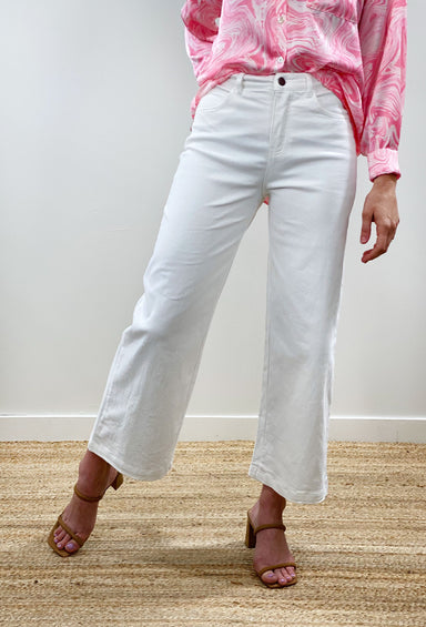 Trendiest Around White Flare Denim, white pants, flare