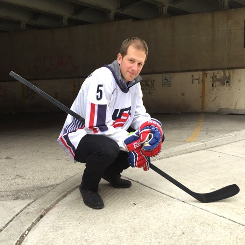 Blake Geoffrion wearing Mugsys and Team USA jersey