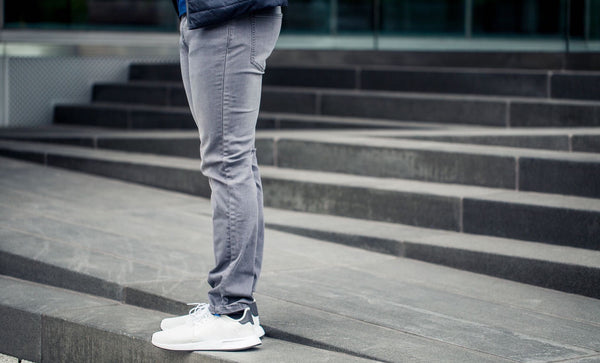 Men's Gray Athletic Jeans