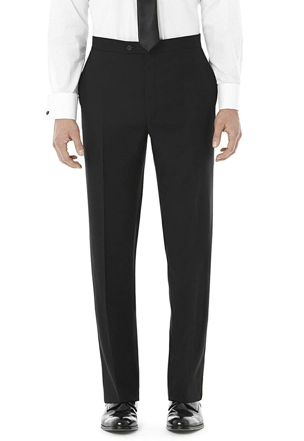New Black Tuxedo Pants Satin Waistband & Stripe High Quality Made in the USA 