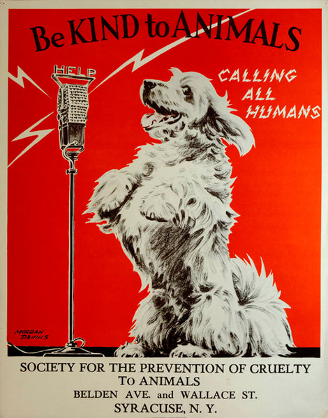 Poster Tierschutz Rot mit Hund 