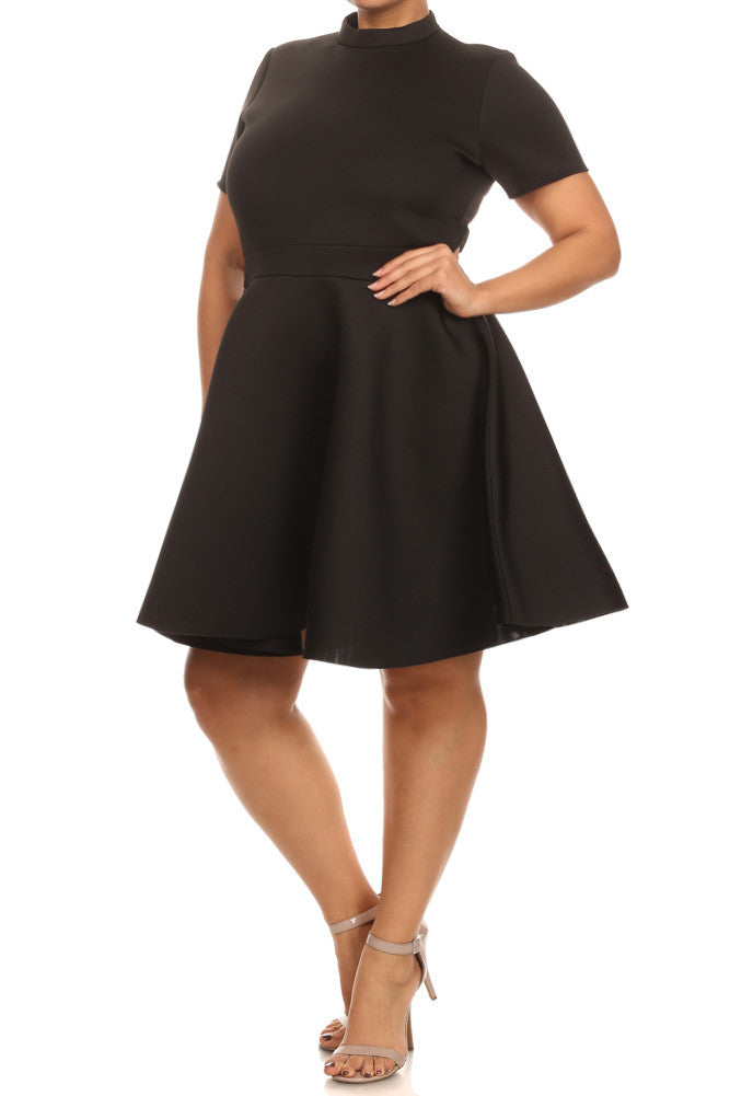 Plus Size Dashing Short Sleeve Skater Dress Plussizefix 8853