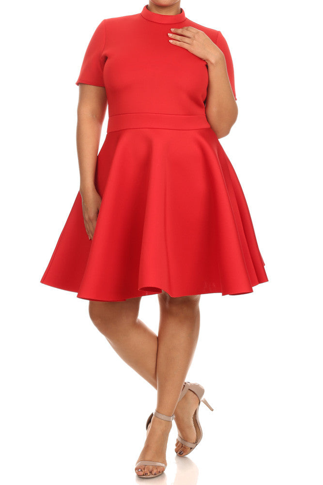 Plus Size Dashing Short Sleeve Skater Dress Plussizefix 3799