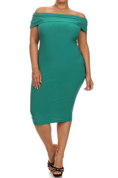 Plus Size Sweet Talker Off The Shoulders Teal Midi Dress Plussizefix 5616