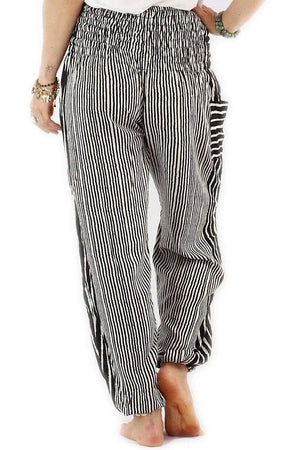Black & White Stripe Harem Pants Standard / Black Harem Pants