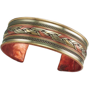Copper and Brass Cuff Bracelet: Healing Ribbon (GC) Multicolor Bracelet