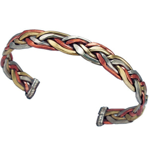 Copper and Brass Cuff Bracelet: Healing Weave (GC) Multicolor Bracelet