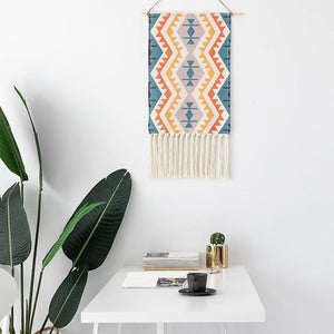Macrame Tapestry with Tassels - Nordic Woven Tapestry