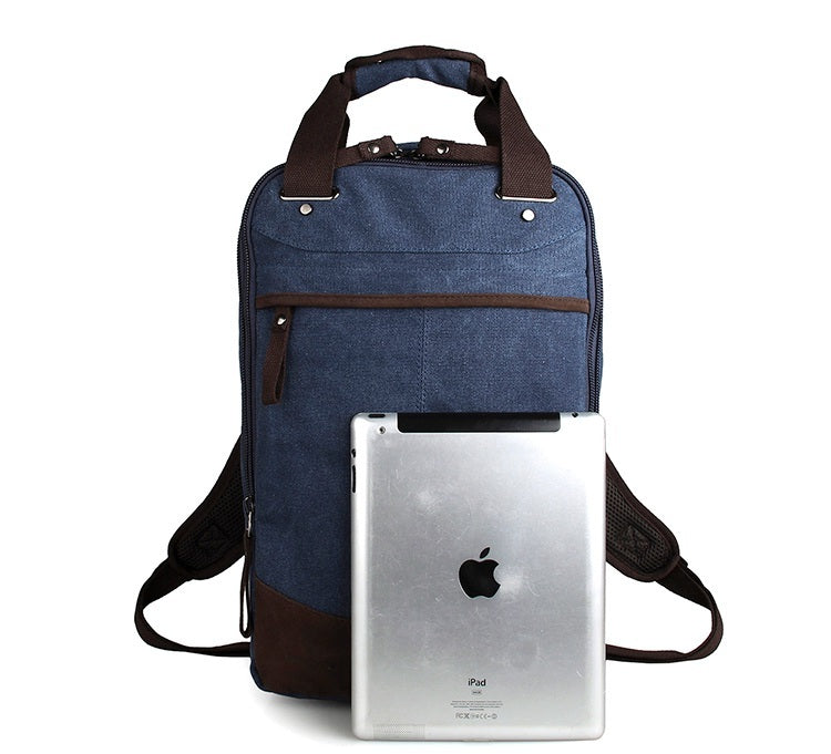 Horsford Large Cotton Canvas Backpack - Denim Blue