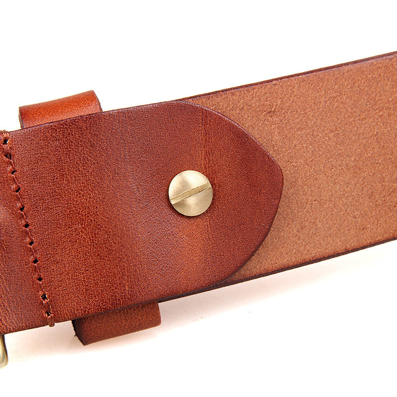 Handmade Vegetable Tanned Italian Leather Belt One Size - USLB016B-1