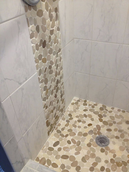 Tan Sliced Pebble Tile – Pebble Floors - Perfected - Beyond Tile Tan Sliced Pebble Tile – Pebble Floors - Perfected - Beyond Tile