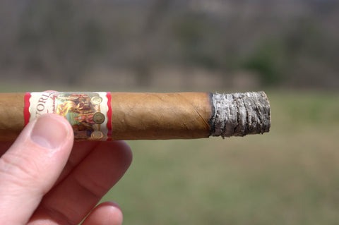 image of AJ Fernandez New World Connecticut Belicoso lit cigar
