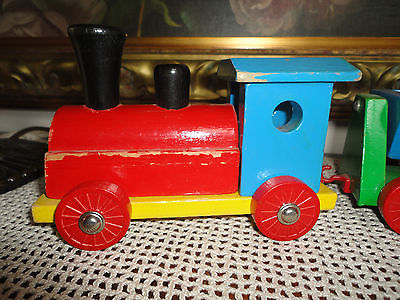 old wooden train set