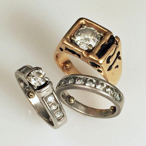 Jen's original diamond rings.