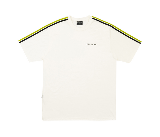 Stripe Logo Tee in Off-white