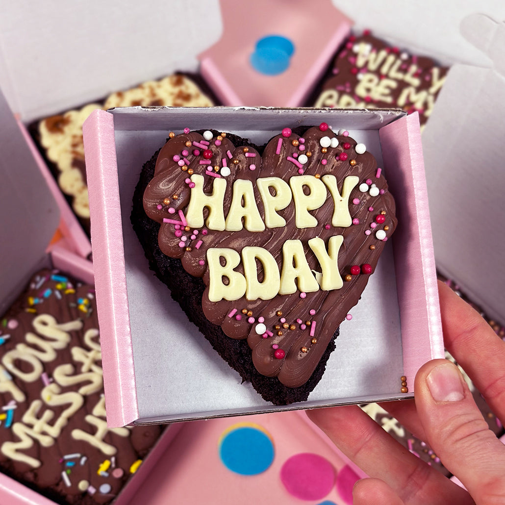 Mini Heart Birthday Brownie – rubythecakeartist