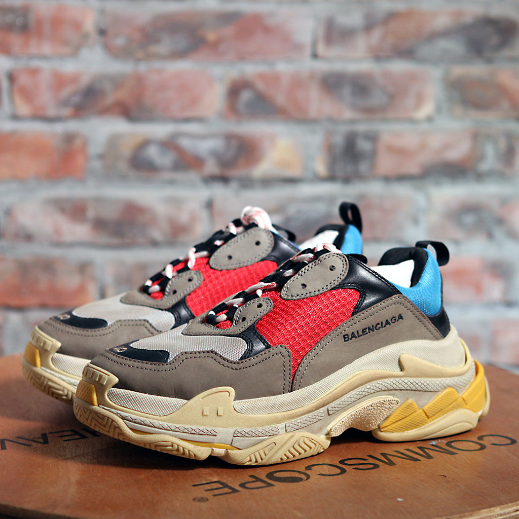 Balenciaga Balenciaga Triple S red blue grey Grailed