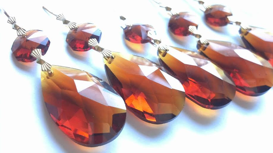 amber teardrop chandelier crystals