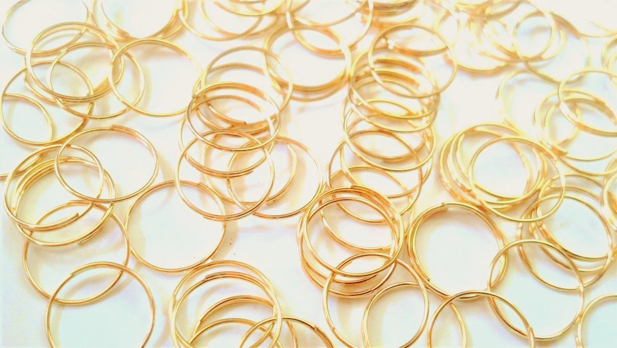 120Pcs Brass/Gold Tone Metal Chandelier Lamp Connector Rings Parts 11mm 