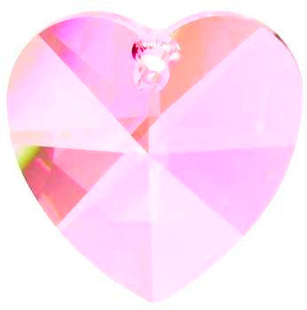 Heart Chandelier Crystals Prisms 28mm Pink - ChandelierDesign