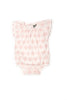 Organic Cotton Flutter Sleeve Bubble Bodysuit Feather Print
