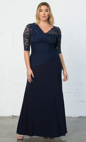 Kyonna Plus Size Dress in Navy American Made