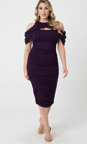 Kyonna Plus Size Dress in Purple American Made