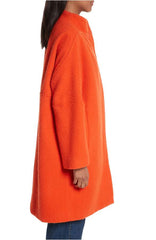 Rachel Comey Winter Coat in Persimmon, Side, Made in America