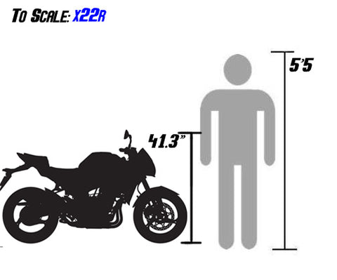 x22r sizing scale with person 250cc df250rts size
