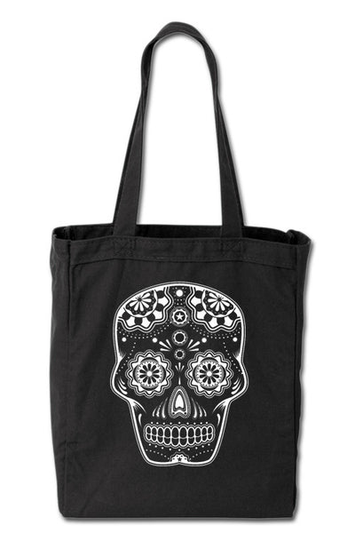 sugar skull tote bag