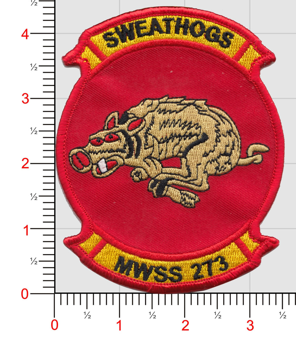 Officially Licensed USMC MWSS273 Sweat Hogs Patch