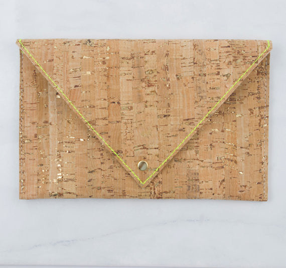 GUCHA // Cork Stamped Envelope Clutch