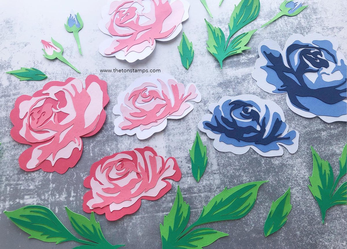 Layered Rose Clusters SVG Cut File | The Ton