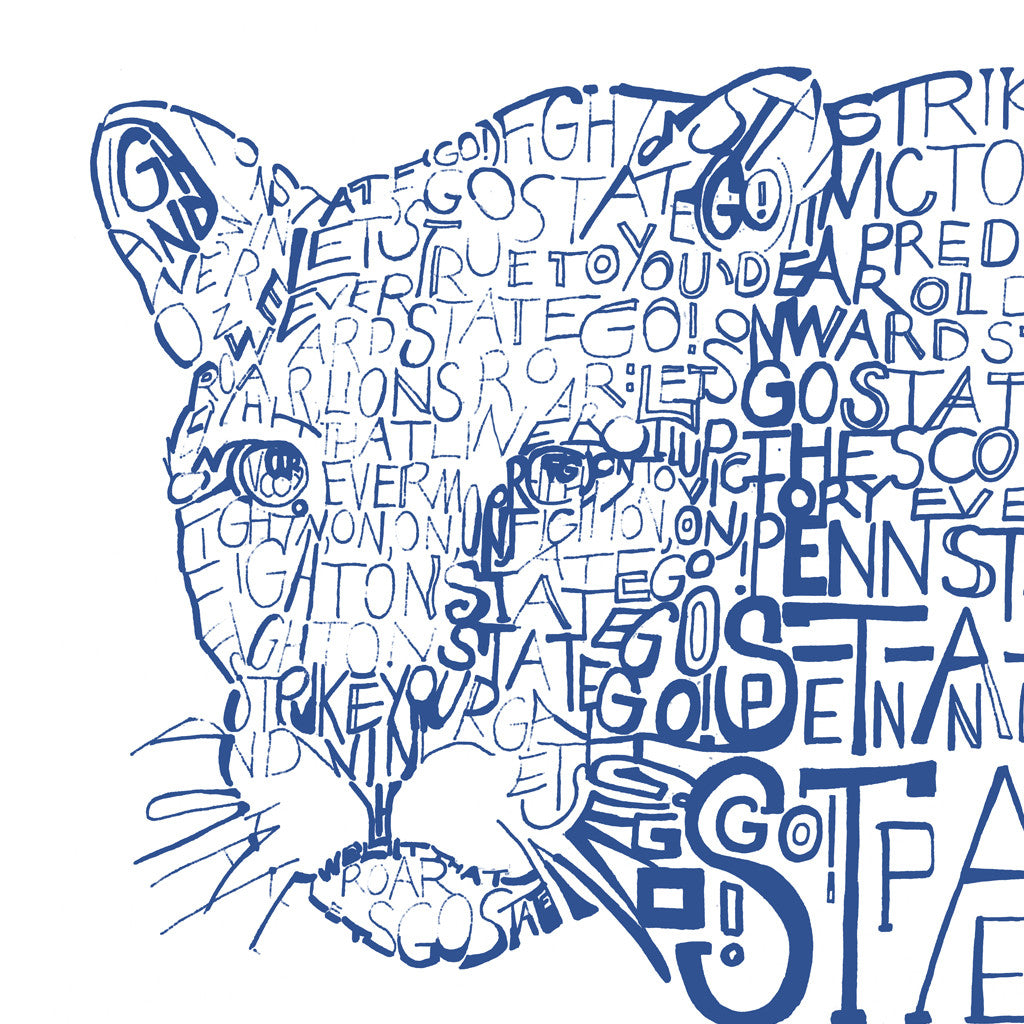 Nittany Lion Word Art Poster | Penn State Gifts & Decor