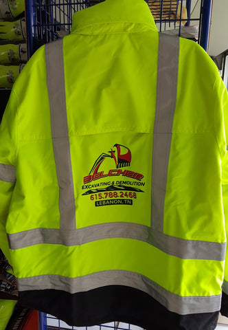 Belcher Excavating Custom Safety Jacket |Global Construction Supply