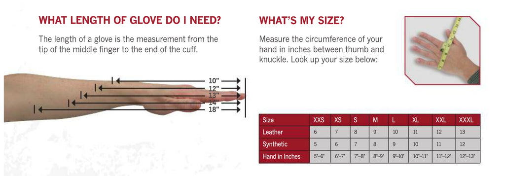 Majestic Glove Size Chart |Global Construction Supply