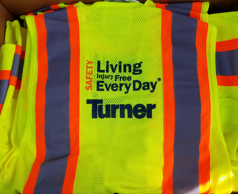 Custom silk screen safety vest - Turner
