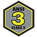 ANSI/ISEA 107-2010 Class 3 Standards: Background Fabric: 1240 Square Inches Reflective Material: 310 Square Inches Minimum Reflective Width: 2 Inches