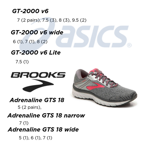 Fleet Feet Albany clearance shoes Asics Brooks GT-2000 Adrenaline womens