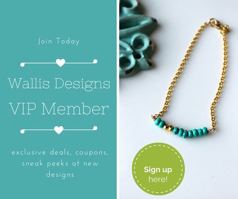Wallis Designs VIP club Newsletter Sign Up